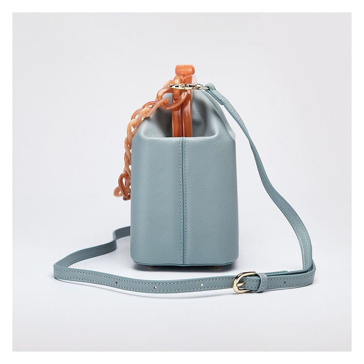 New Fashion Bucket Box Messenger With Acrylic Chains - - Luxury bags by WAAMII