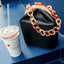 New Fashion Bucket Box Messenger With Acrylic Chains - black (20cm<Max Length<30cm) - Luxury bags by WAAMII