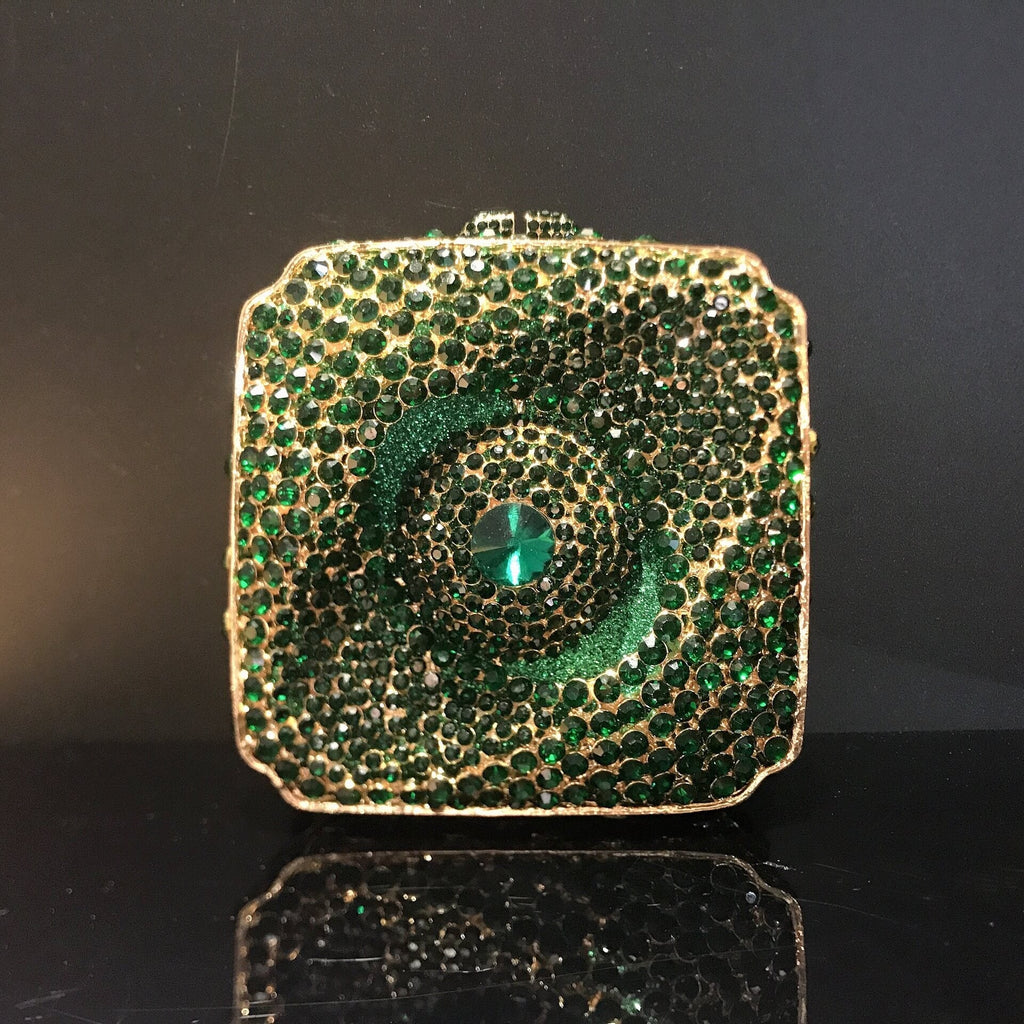 New Style Cosmic Eye Double Sided Full Crystal Mini Box Clutch Evening Purse - - Luxury bags by WAAMII