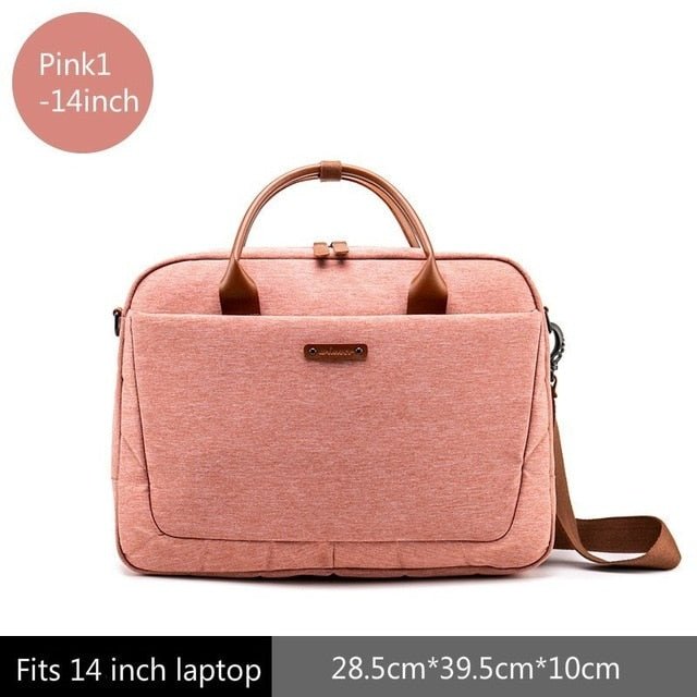 New Womens Laptop Bag Briefcases Business Bag Handbag - Pink1 14inch - Luxury bags by WAAMII