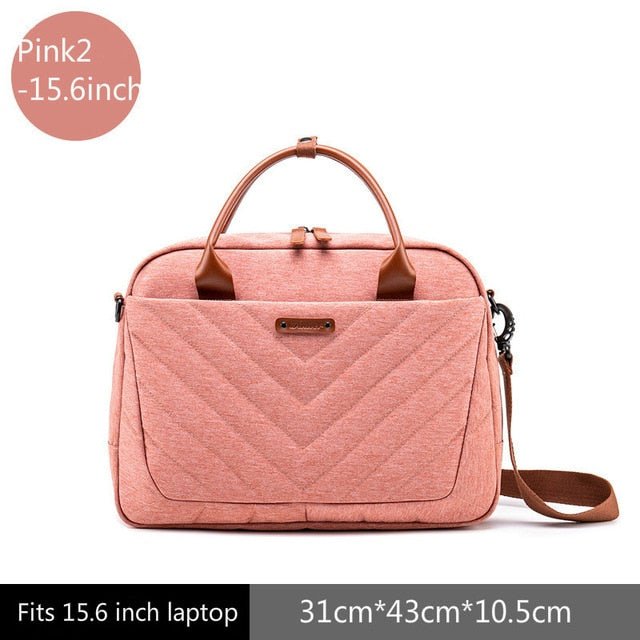 New Womens Laptop Bag Briefcases Business Bag Handbag - Pink2 15.6inch - Luxury bags by WAAMII