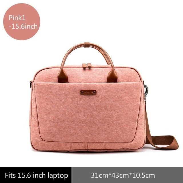 New Womens Laptop Bag Briefcases Business Bag Handbag - Pink1 15.6inch - Luxury bags by WAAMII