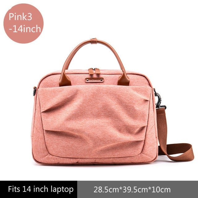 New Womens Laptop Bag Briefcases Business Bag Handbag - Pink3 14inch - Luxury bags by WAAMII