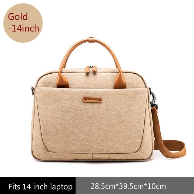 New Womens Laptop Bag Briefcases Business Bag Handbag - Gold 14inch - Luxury bags by WAAMII