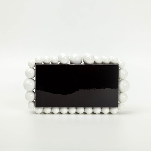Novelty Beads Acrylic Box Clutch - Black B - Luxury bags by WAAMII