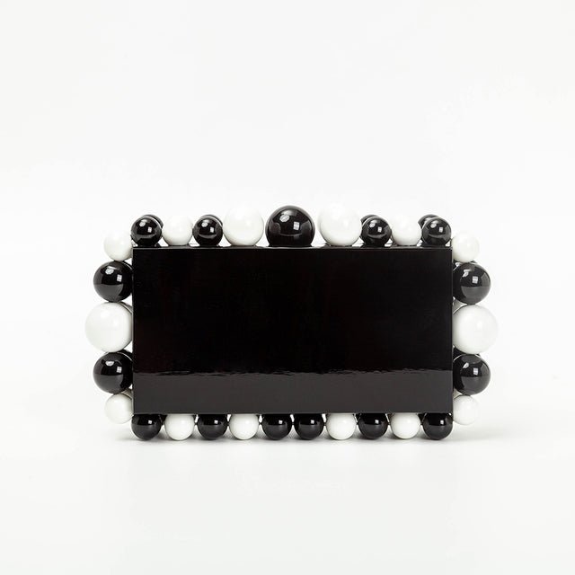 Novelty Beads Acrylic Box Clutch - Black C - Luxury bags by WAAMII