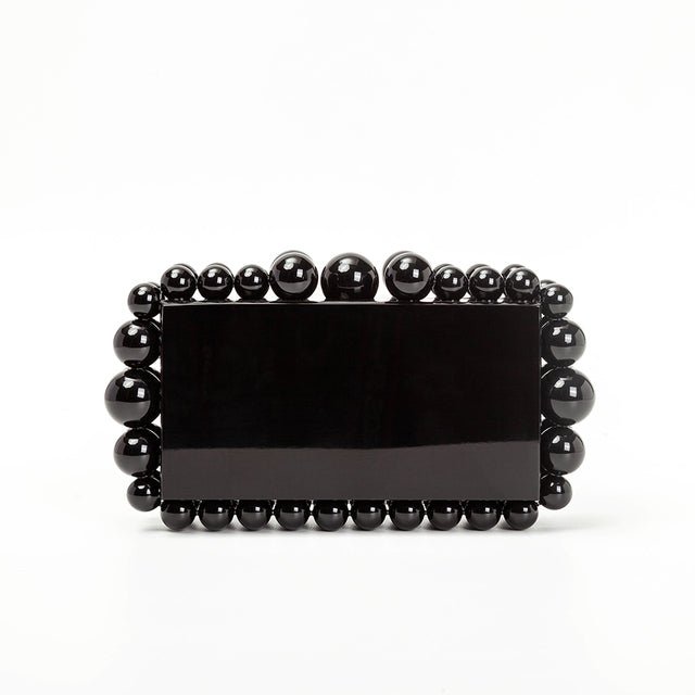 Novelty Beads Acrylic Box Clutch - Black A - Luxury bags by WAAMII