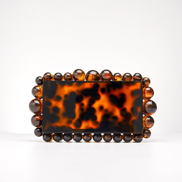 Novelty Beads Acrylic Box Clutch - Coffee - Luxury bags by WAAMII