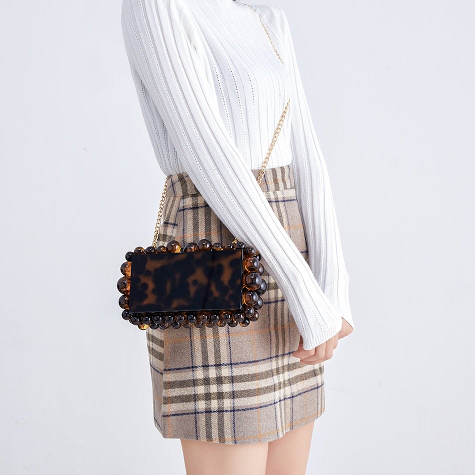 Novelty Beads Acrylic Box Clutch - - Luxury bags by WAAMII