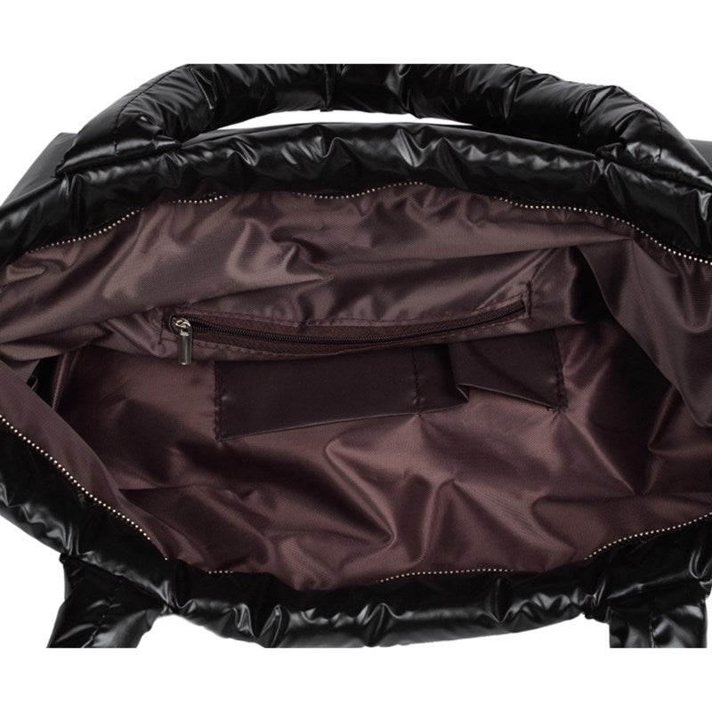 Nylon Shell Down Women Messenger Bag Ladies Quilted Handbag - - Luxury bags by WAAMII