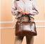 Vintage Ladies Oil Wax Leather Handbags Leather Satchel - - Luxury bags by WAAMII