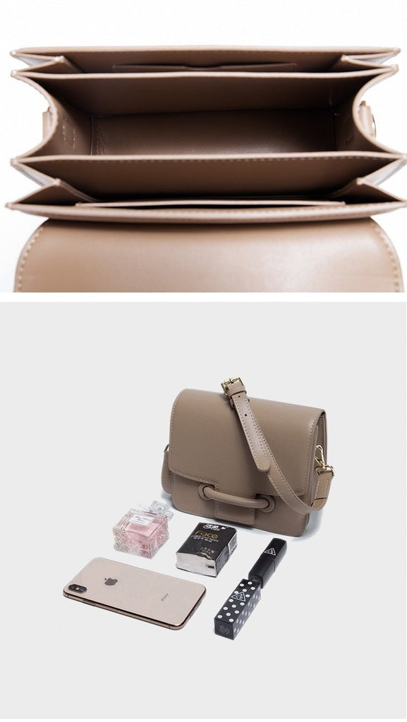 Paula Elegant Flap Buckle Leather Mini Crossbody - - Luxury bags by WAAMII