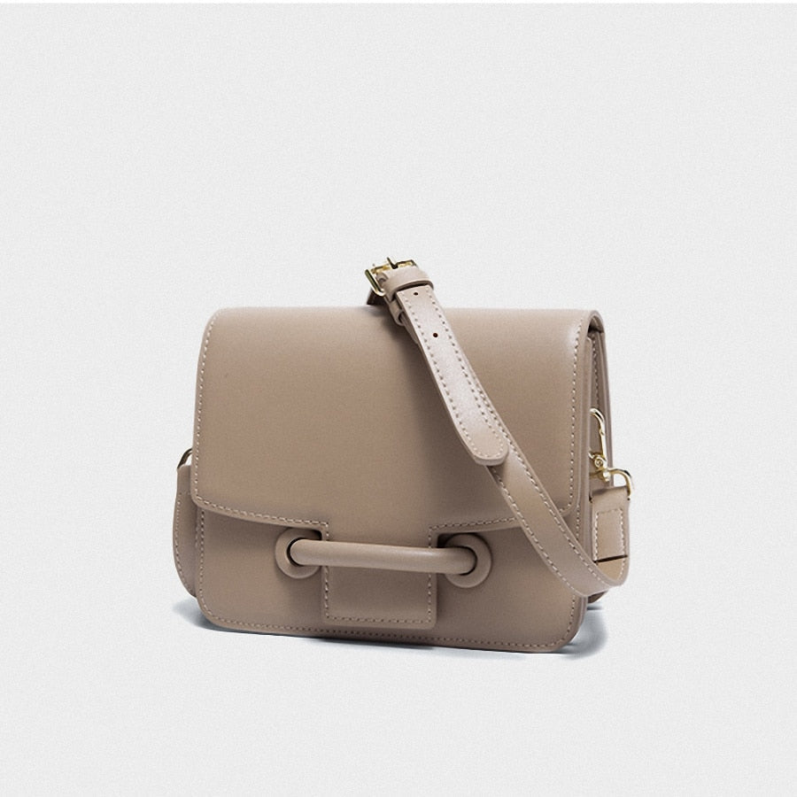 Paula Elegant Flap Buckle Leather Mini Crossbody - - Luxury bags by WAAMII