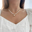 Pearl Pendant Asymmetric Clavicle Chain Necklace Jewelry WAAMII   