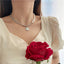 Pearl Pendant Asymmetric Clavicle Chain Necklace - - Luxury Jewelry by WAAMII