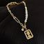 Pearl Pendant Asymmetric Clavicle Chain Necklace - G - Luxury Jewelry by WAAMII
