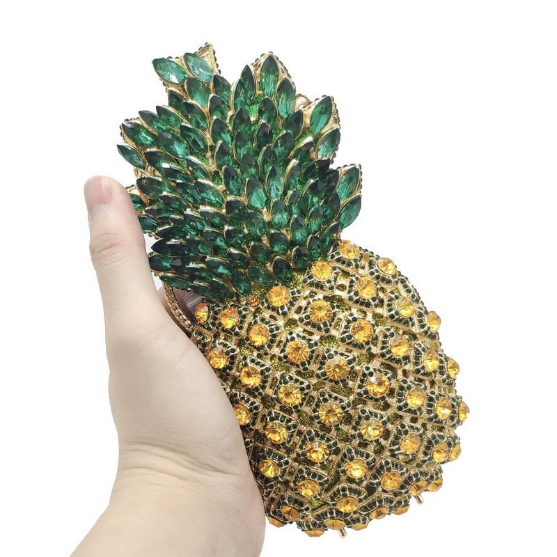 Pineapple Rhinestone Purse Diamond Clutch Bag For Women - - Luxury bags by WAAMII