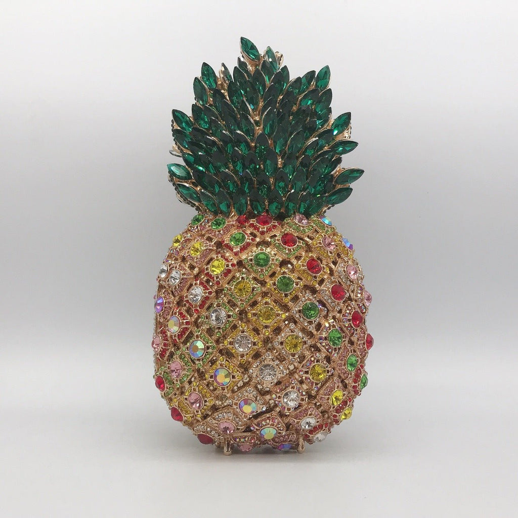Pineapple Rhinestone Purse Diamond Clutch Bag For Women - Color 02 (20cm - Luxury bags by WAAMII