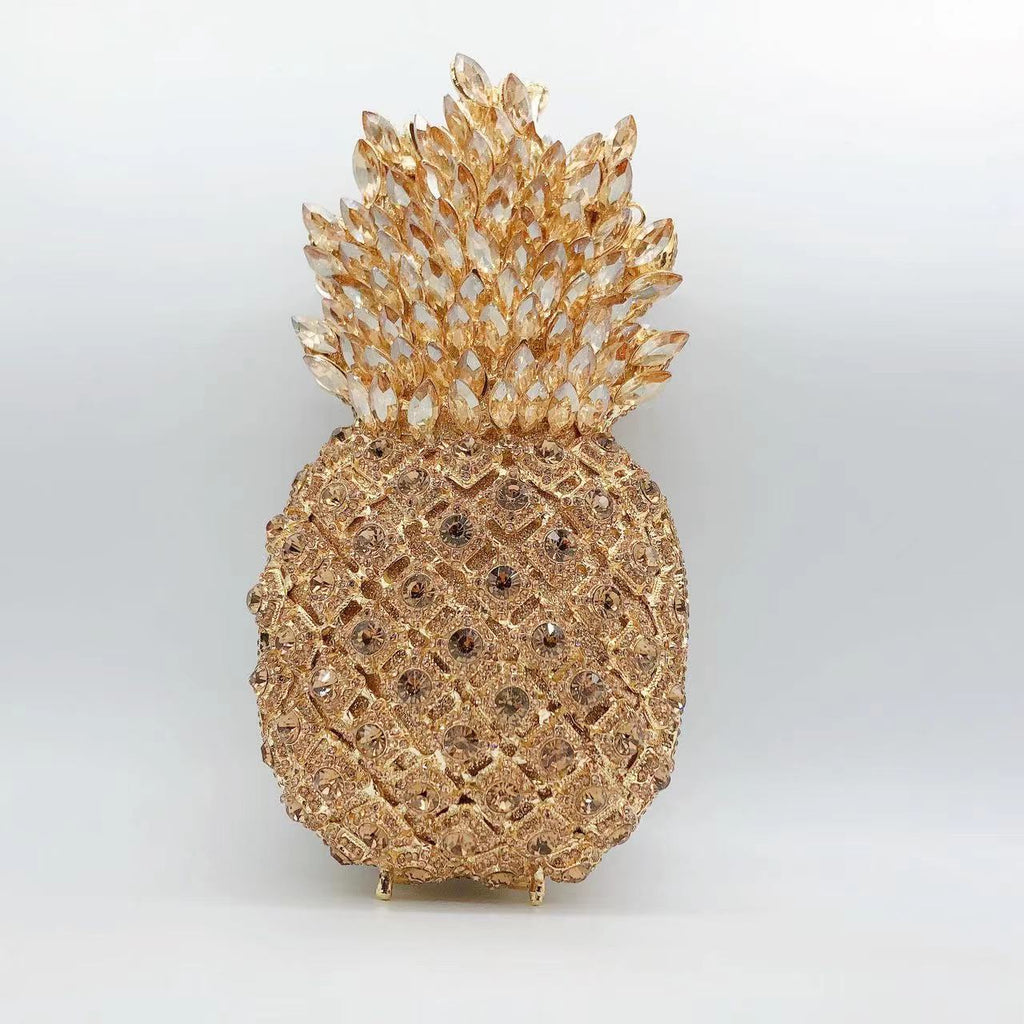 Pineapple Rhinestone Purse Diamond Clutch Bag For Women - Color 03 (20cm - Luxury bags by WAAMII