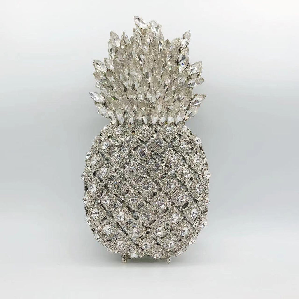 Pineapple Rhinestone Purse Diamond Clutch Bag For Women - Color 04 (20cm - Luxury bags by WAAMII