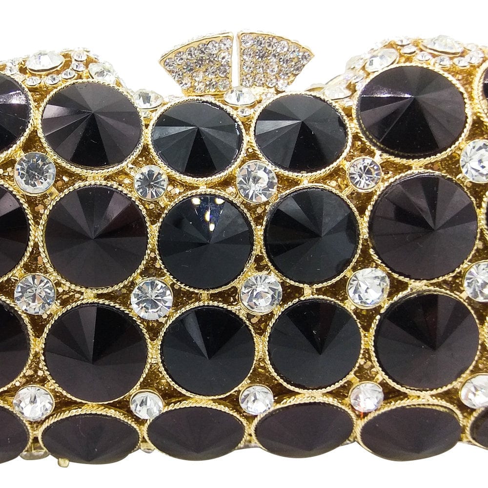 Elegant Black Crystal Diamond Evening Clutch - - Luxury bags by WAAMII