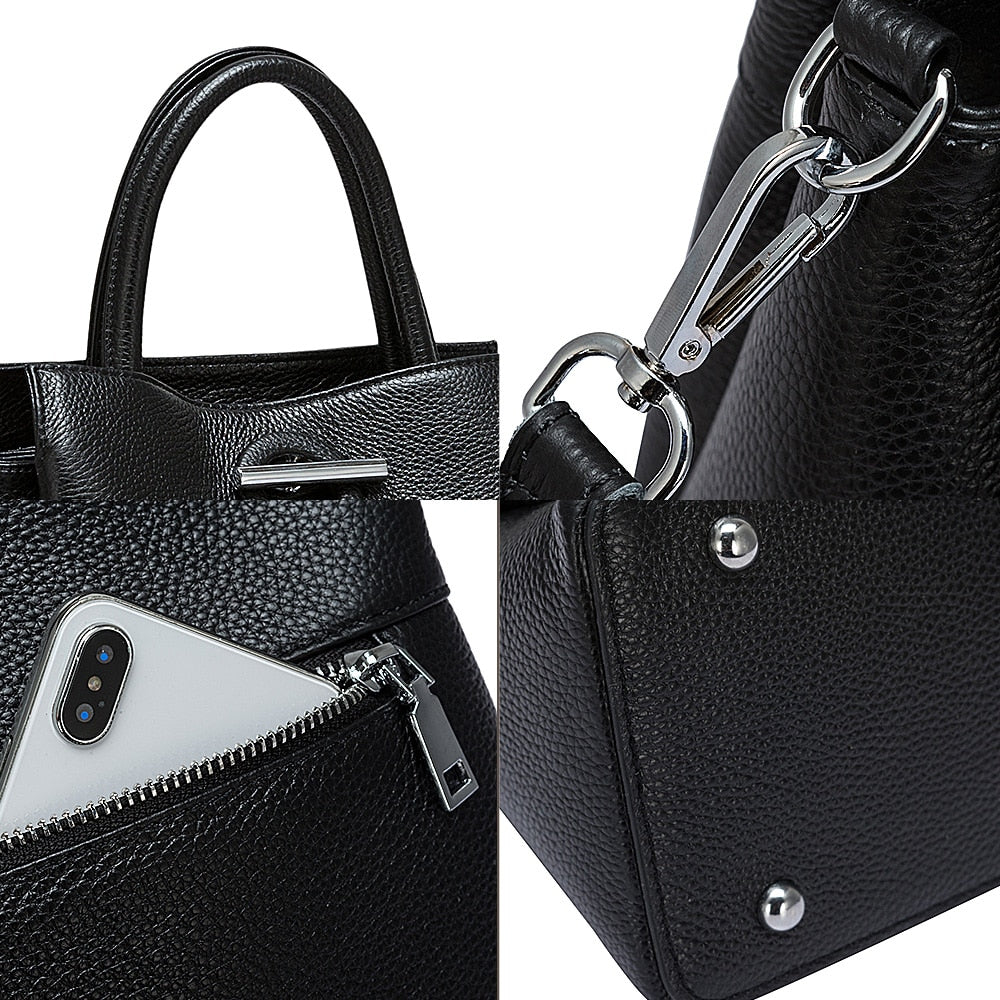 Stylish Genuine Leather Fashion Tote Bag - - Luxury bags by WAAMII