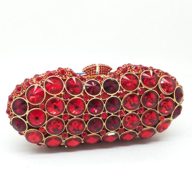 Elegant Black Crystal Diamond Evening Clutch - Red - Luxury bags by WAAMII