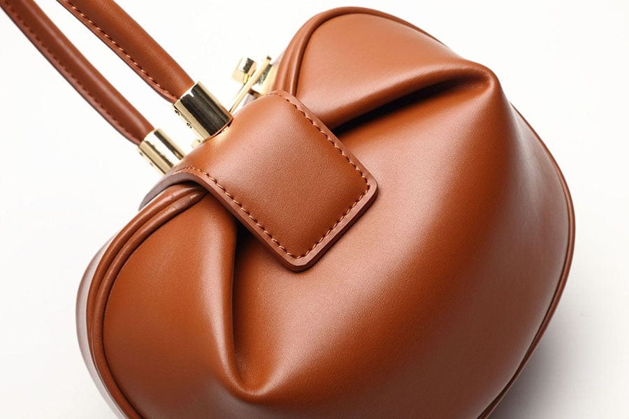 Donna Mini Round Hobo Dumpling Leather Tote bags WAAMII   