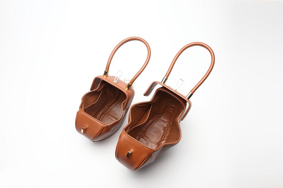 Donna Mini Round Hobo Dumpling Leather Tote - - Luxury bags by WAAMII