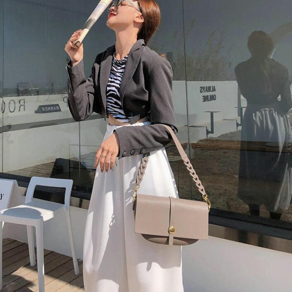 Diana Gold-Tone Bucket Leather Satchel - - Luxury bags by WAAMII