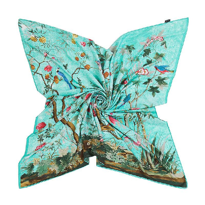 130*130CM 100% Imitation Silk Twill Silk Square Scarf Scarves Floral Tree Print Scarf-Multi Colors - - Luxury Accessories by WAAMII