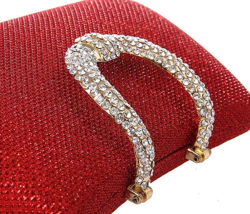 Elegant Diamond Clasp Glittery Clutch Purse - - Luxury bags by WAAMII