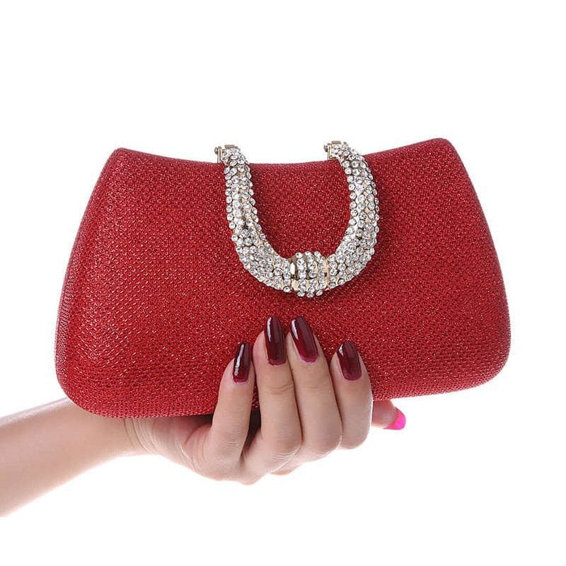 Elegant Diamond Clasp Glittery Clutch Purse - - Luxury bags by WAAMII