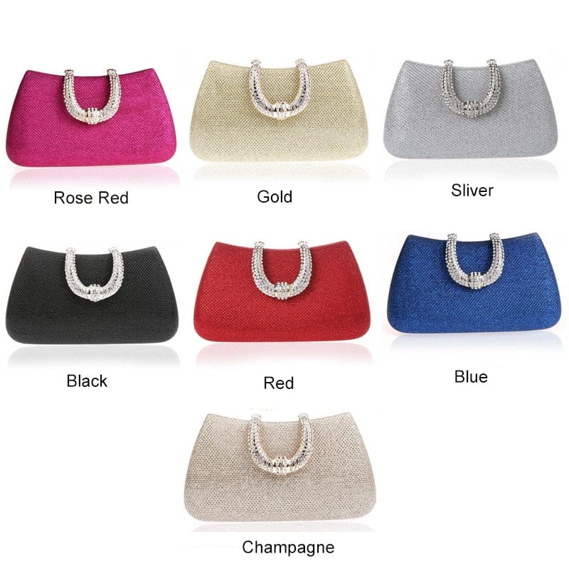 Elegant Diamond Clasp Glittery Clutch Purse bags WAAMII   