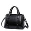 Vintage Ladies Oil Wax Leather Handbags Leather Satchel - Black - Luxury bags by WAAMII