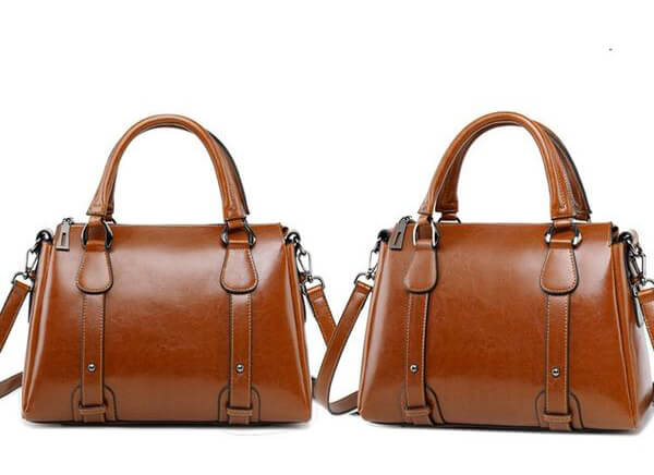 Vintage Ladies Oil Wax Leather Handbags Leather Satchel - - Luxury bags by WAAMII