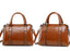 Vintage Ladies Oil Wax Leather Handbags Leather Satchel - - Luxury bags by WAAMII
