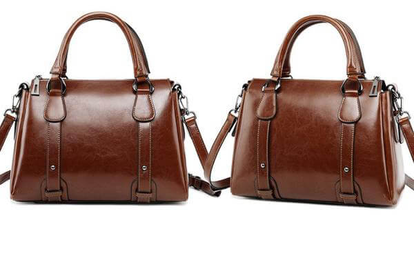 Vintage Ladies Oil Wax Leather Handbags Leather Satchel - - Luxury bags by WAAMII