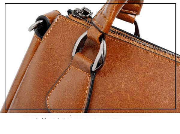 Vintage Ladies Oil Wax Leather Handbags Leather Satchel - - Luxury bags by WAAMII