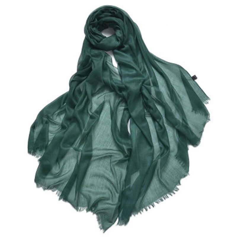 Pure Cashmere Women Ultra Thin Pashmina Shawl and Wraps Solid Color - Dark Green - Luxury Accessories by WAAMII