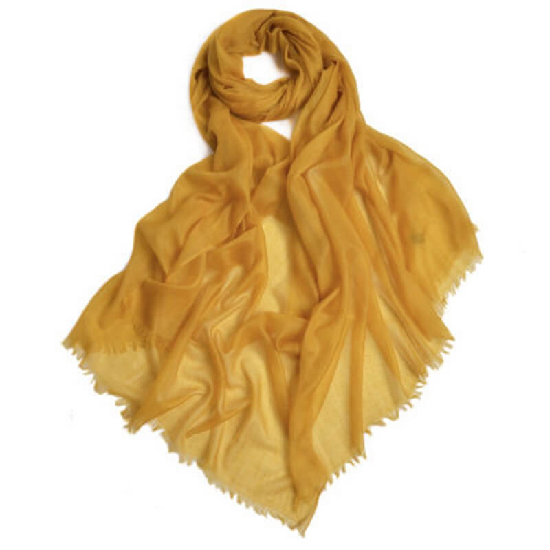 Pure Cashmere Women Ultra Thin Pashmina Shawl and Wraps Solid Color - Ginger - Luxury Accessories by WAAMII