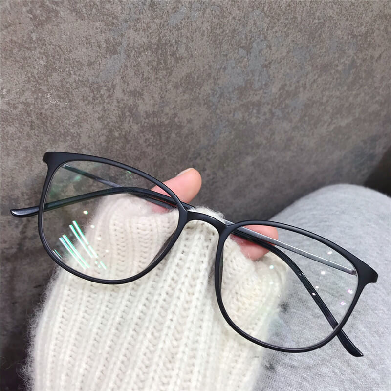 Pure Titanium Glasses Frame Ultralight Women Eyeglasses Frames Myopia Optical Prescription Eyewear 22158 - Matte Black - Luxury Accessories by WAAMII