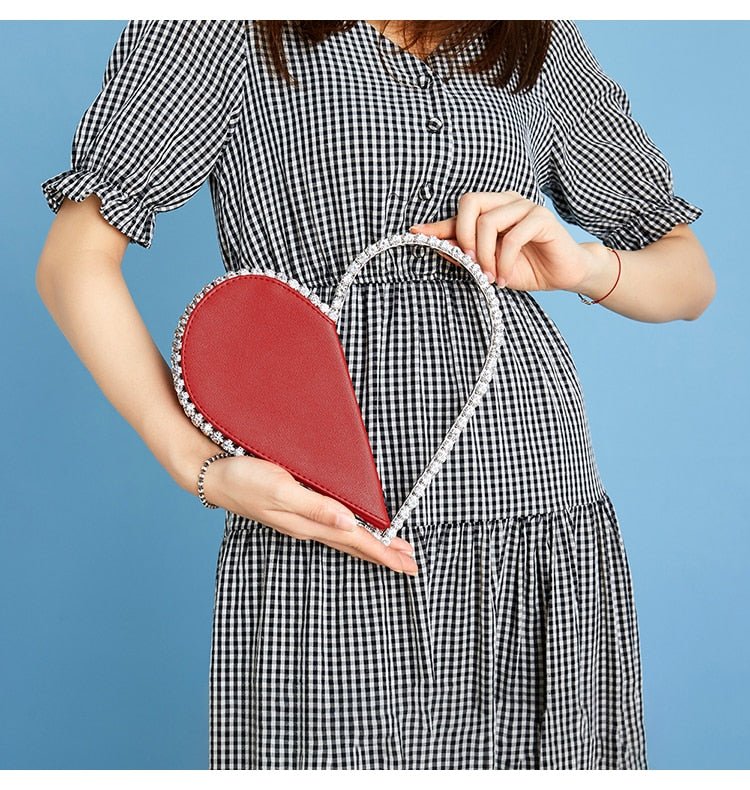 Red Heart Diamond Evening Clutch - - Luxury bags by WAAMII