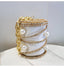 Rhinestones Big Pearls Metal Cage Clutch - White L13 X W13 X H15cm - Luxury bags by WAAMII