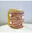 Rhinestones Big Pearls Metal Cage Clutch - Pink L13 X W13 X H15cm - Luxury bags by WAAMII