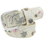 Rivet Rhinestone Studded Women Leather Belt For Jeans Pants - Light gold 110cm - Luxury Accessories by WAAMII