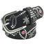 Rivet Rhinestone Studded Women Leather Belt For Jeans Pants Accessories WAAMII Black 110cm 