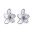 Royal Crystal Rhinestone Flower Stud Earrings - white crystal - Luxury Jewelry by WAAMII