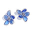Royal Crystal Rhinestone Flower Stud Earrings - blue crystal silver - Luxury Jewelry by WAAMII