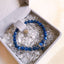 S925 Sterling Silver Genuine Blue Kyanite Semi-precious Healing Crystal Beads Bracelet - - Luxury Jewelry by WAAMII